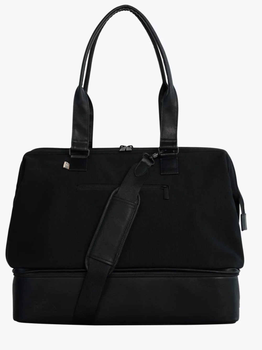 BEIS Black Women's Travel Tote with Detachable Shoulder Strap